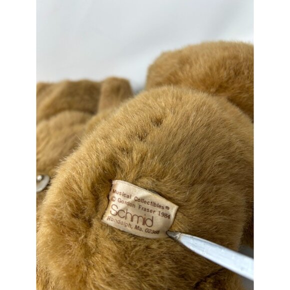 Vintage Schmid Musical Teddy Bear Plush Wind Up 1984 Gordon Fraser Jointed 14" - Picture 4 of 4